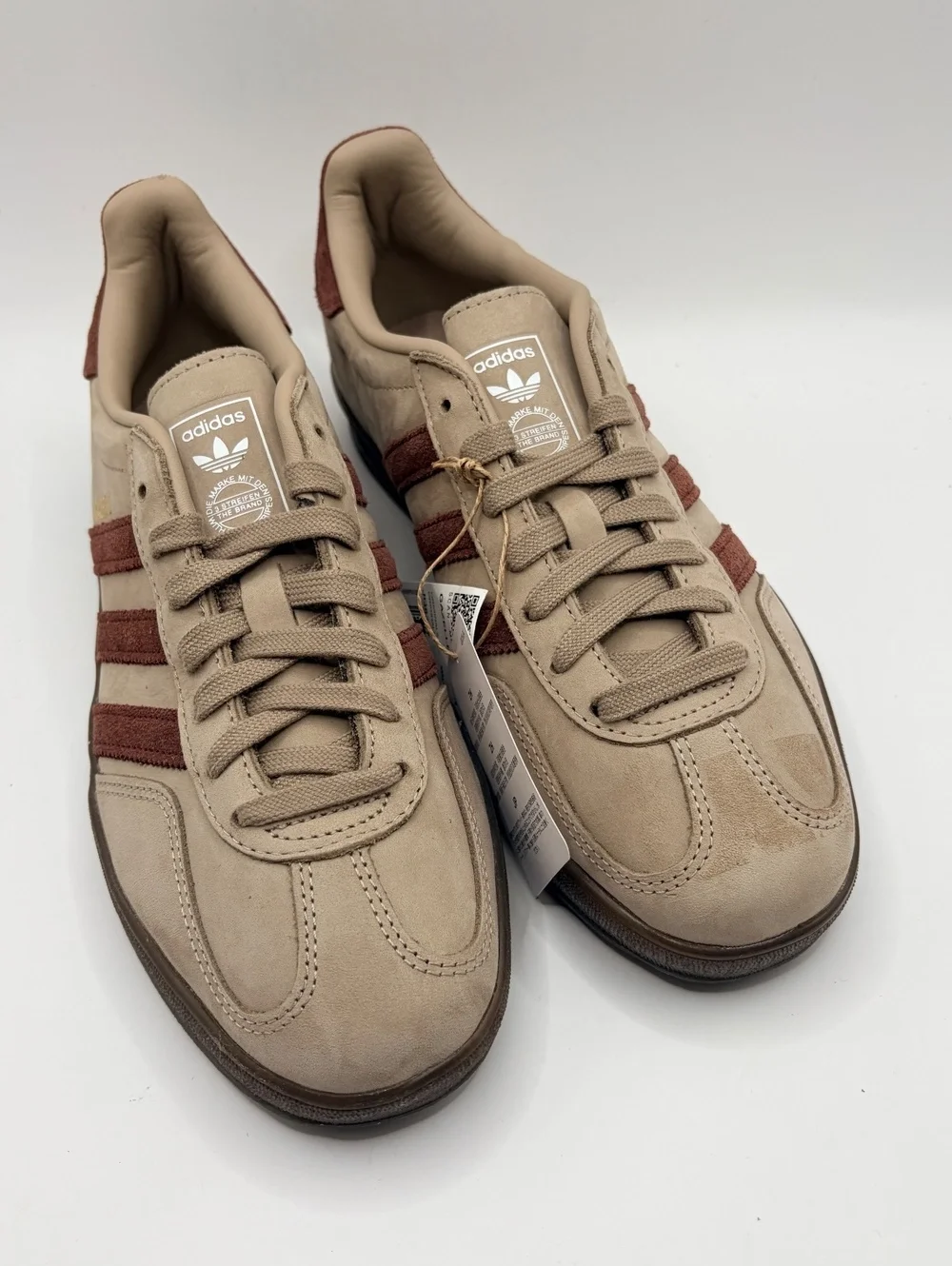 Adidas Gazelle Sneakers Beige and Brown Suede Size 8.5